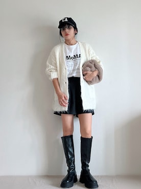 ki._.styleさんの「WEGO/ブラッシュニットビッグカーディガン」を使ったコーディネート