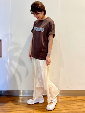「NIKE(ナイキ)のアイテム(サンダル)」を使った、楢﨑 彩さん(レディース・161cm・20代)の夏コーディネート