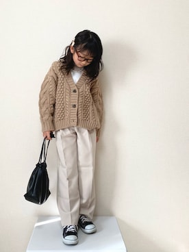 「SPINNS(スピンズ)のアイテム」を使った、𝚏𝚞𝚞*さん(キッズ・120cm)の冬コーディネート