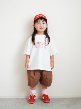 「adidas(アディダス)のアイテム(シューズ)」を使った、しなつさん(キッズ・90cm)の夏コーディネート