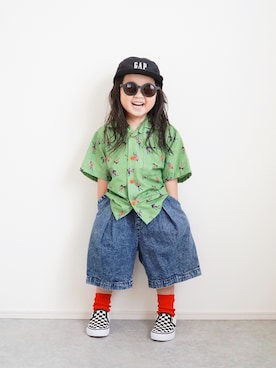 「VANS(バンズ)のアイテム(スニーカー)」を使った、しなつさん(キッズ・90cm)の春コーディネート
