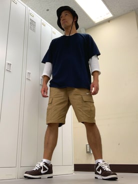 「NIKE(ナイキ)のアイテム(帽子)」を使った、植草ムノイズ達郎さん(メンズ・174cm・40代)の秋コーディネート