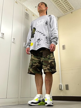 「NIKE(ナイキ)のアイテム(シューズ)」を使った、植草ムノイズ達郎さん(メンズ・174cm・40代)の春コーディネート