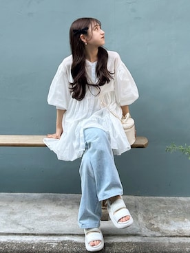 amiさんの「ふわり、風をまとう。3wayバルーンスリーブティアードブラウス（classicalelf | クラシカルエルフ）」を使ったコーディネート
