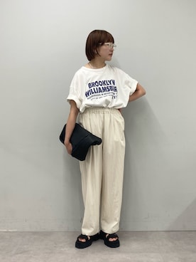 kahoさんの「ロゴプリントTシャツ」を使ったコーディネート