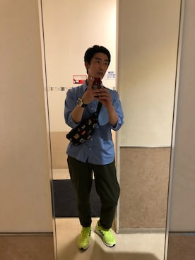 「NIKE(ナイキ)のアイテム(ショルダーバッグ)」を使った、FUMIAKIさん(メンズ・175cm)の夏コーディネート