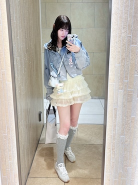 「SPINNS(スピンズ)のアイテム(レッグウェア)」を使った、♡まりあ♡さん(レディース・169cm)の春コーディネート