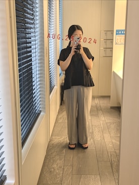 mokoさんの「［size SHORT/TALLあり］T/R/PU オルマイパンツ ワイド（green label relaxing | グリーンレーベルリラクシング）」を使ったコーディネート