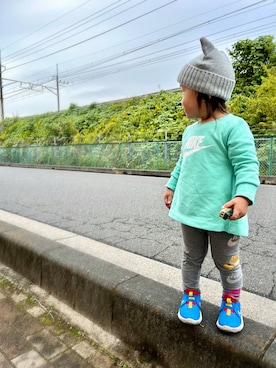 「NIKE(ナイキ)のアイテム(レギンス/スパッツ)」を使った、manaさん(キッズ・80cm)の秋コーディネート