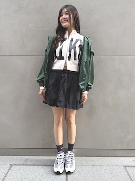 「NIKE(ナイキ)のアイテム(ナイロンジャケット)」を使った、NIKE GINZAさん(レディース・157cm)の冬コーディネート