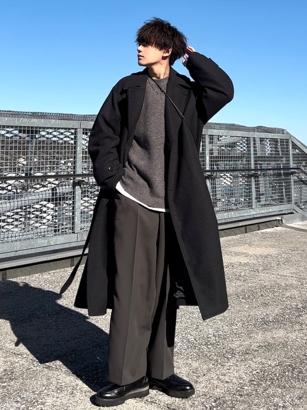 col.さんの「SMOOTH MELANGE WRAP COAT（WYM LIDNM）」を使ったコーディネートの1枚目の写真