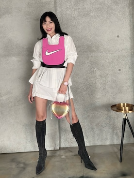 「NIKE(ナイキ)のアイテム(タンクトップ)」を使った、Joycechangさん(レディース・163cm)の夏コーディネート