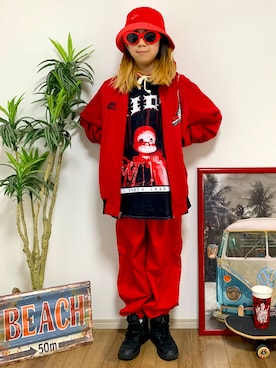 「NIKE(ナイキ)のアイテム(ジャージ)」を使った、na___chi.0612さん(キッズ・135cm)の冬コーディネート