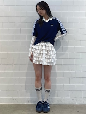 「adidas(アディダス)のアイテム(Tシャツ/カットソー)」を使った、RTさん(レディース・160cm)の春コーディネート