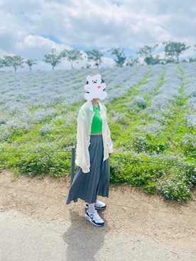 「NIKE(ナイキ)のアイテム(ナイロンジャケット)」を使った、💙🦋🐬さん(レディース・163cm)の春コーディネート