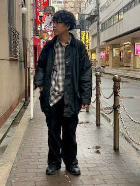あんころもちさんの「Maison Margiela - 二つ折り長財布 - men - カーフレザー - ワンサイズ（Maison Margiela | メゾンマルジェラ）」を使ったコーディネート