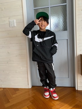 「NIKE(ナイキ)のアイテム(ジャケット/アウター)」を使った、komaさん(キッズ・120cm)の冬コーディネート