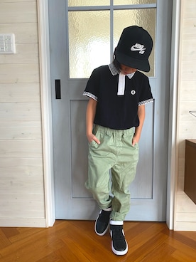 「NIKE(ナイキ)のアイテム(キャップ)」を使った、komaさん(キッズ・120cm)の夏コーディネート