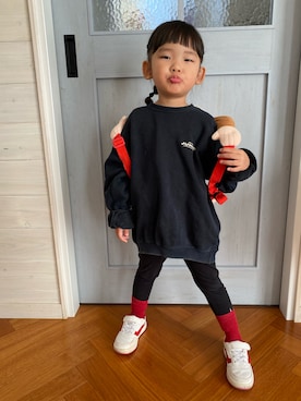「NIKE(ナイキ)のアイテム(レギンス/スパッツ)」を使った、komaさん(キッズ・100cm)の秋コーディネート