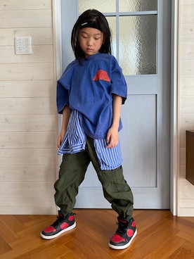 「NIKE(ナイキ)のアイテム(ヘアバンド)」を使った、komaさん(キッズ・130cm)の春コーディネート