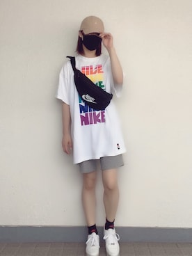 「NIKE(ナイキ)のアイテム(Tシャツ/カットソー)」を使った、AKHさん(レディース・149cm)の秋コーディネート