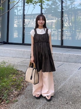 「OOFOS(ウーフォス)のアイテム」を使った、anさん(レディース・146cm)の春コーディネート