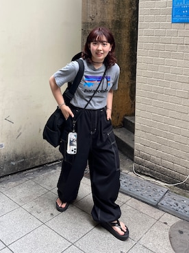 「OOFOS(ウーフォス)のアイテム」を使った、ぴぴゆかぴさん(レディース・152cm)の夏コーディネート