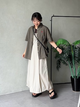 「OOFOS(ウーフォス)のアイテム」を使った、ぴぴゆかぴさん(レディース・152cm)の夏コーディネート