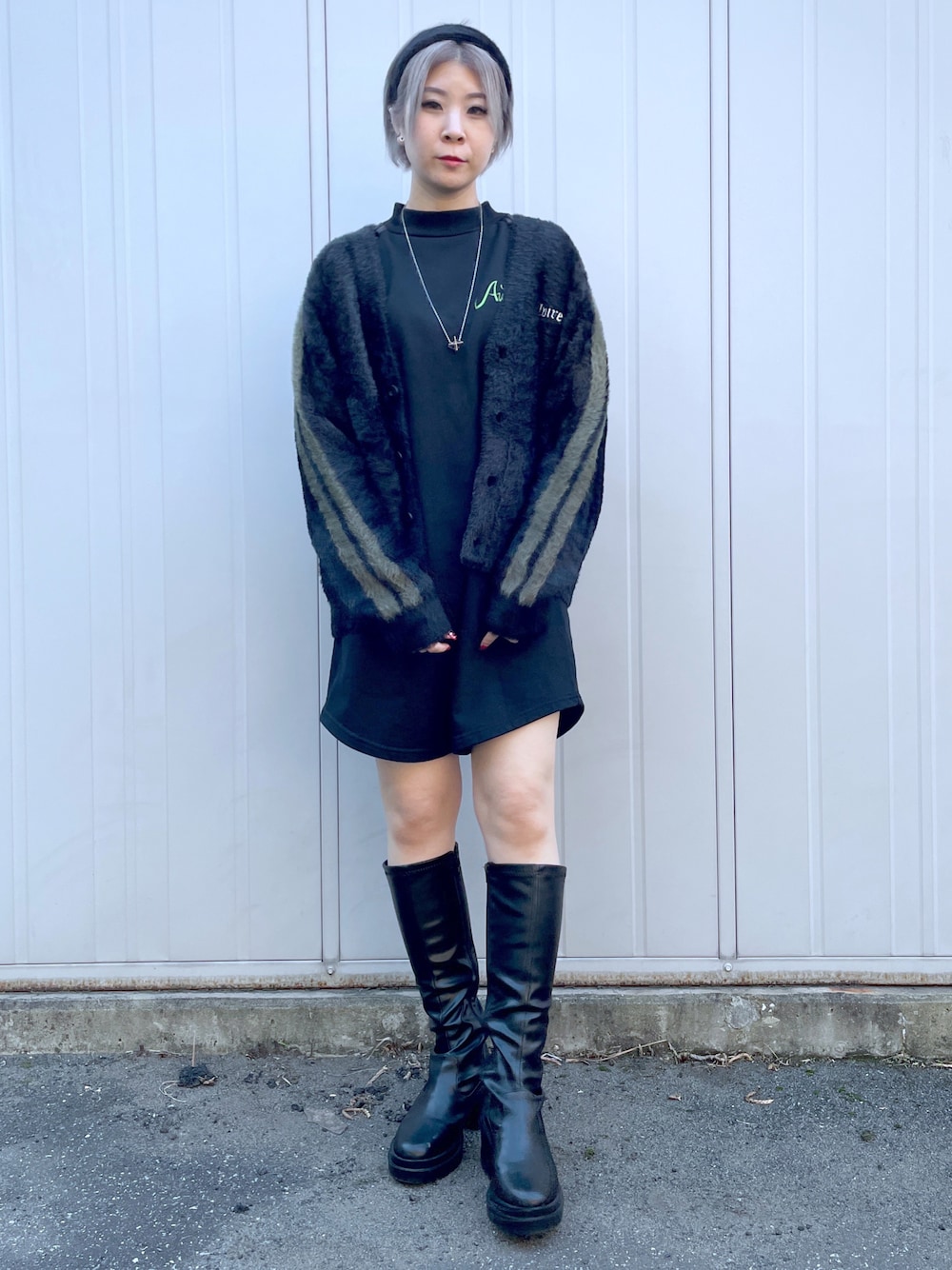 Rさんの「≪WEB&DEPOT限定≫SLEEVE SWITCHING ONEPIECE/ スリーブスイッチングワンピース（AVIREX）」を使ったコーディネートの1枚目の写真