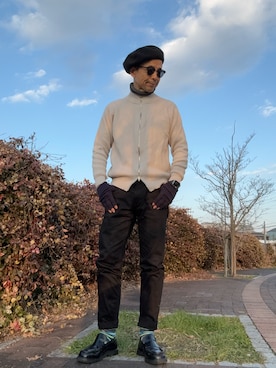 「URBAN RESEARCH DOORS(アーバンリサーチドアーズ)のアイテム(ハンチング/ベレー帽)」を使った、Paulさん(メンズ・171cm)の冬コーディネート