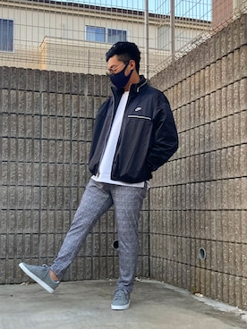 「NIKE(ナイキ)のアイテム(ナイロンジャケット)」を使った、ぽん太さん(メンズ・168cm・30代)の春コーディネート