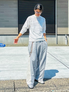 soshunさんの「3way loose inside out sweat pants/３wayルーズ切り替えスウェットパンツ」を使ったコーディネート