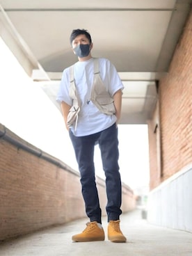 「VANS(バンズ)のアイテム(スニーカー)」を使った、磨木師さん(メンズ・176cm)の春コーディネート