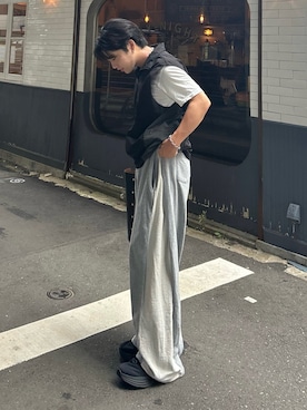 ryuseiさんの「3way loose inside out sweat pants/３wayルーズ切り替えスウェットパンツ」を使ったコーディネート