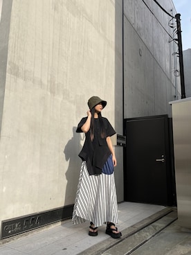「UN3D.(アンスリード)のアイテム(帽子)」を使った、MAIさん(レディース・165cm)の春コーディネート