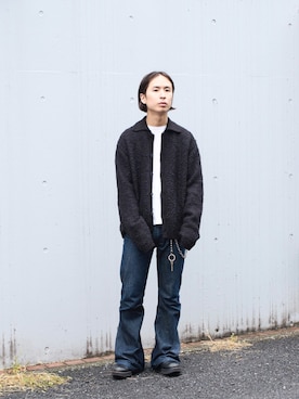 「STUDIOUS(ステュディオス)のアイテム(カーディガン/ボレロ)」を使った、yoshidaさん(メンズ・169cm)の冬コーディネート