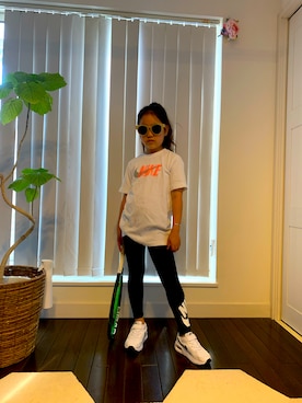 「NIKE(ナイキ)のアイテム(トップス)」を使った、ももちゃんさん(キッズ・130cm)の夏コーディネート
