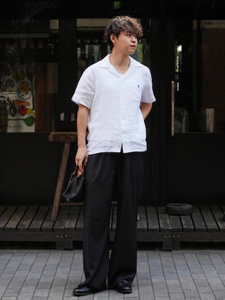 「POLO RALPH LAUREN(ポロ ラルフ ローレン)のクラシック フィット リネン キャンプ シャツ(シャツ/ブラウス)」を使った、Takamitsuさん(メンズ・178cm)の春コーディネート