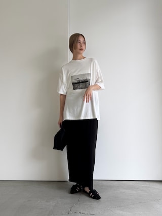 「select MOCA by son(セレクトモカバイソン)の【選べる】アソートプリントオーバーサイズTシャツ(Tシャツ/カットソー)」を使った、asamiさん(レディース・163cm)の夏コーディネート