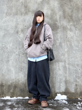 「NIKE(ナイキ)のアイテム(パーカー)」を使った、花音さん(キッズ・150cm)の冬コーディネート