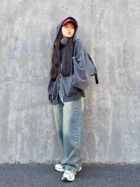 「NIKE(ナイキ)のアイテム(スニーカー)」を使った、花音さん(キッズ・150cm)の冬コーディネート