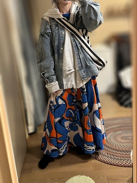 ゆさんの「【ノベルティ付】Merirosvo / Knitted Shoulderbag Large（marimekko | マリメッコ）」を使ったコーディネート
