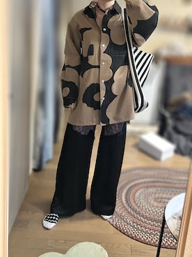 ゆさんの「【23AUTUMN先行予約商品】デニムレースブロッキングパンツ / Denim Lace Blocking Pants（PRANK PROJECT | プランクプロジェクト）」を使ったコーディネート