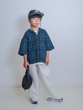 「NIKE(ナイキ)のアイテム(スニーカー)」を使った、ma-kunさん(キッズ・120cm)の春コーディネート