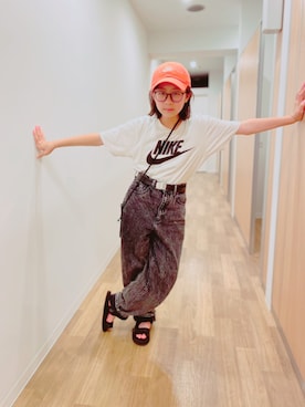 「NIKE(ナイキ)のアイテム(Tシャツ/カットソー)」を使った、kotokoさん(レディース・145cm)の夏コーディネート