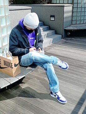 「NIKE(ナイキ)のアイテム(ブルゾン)」を使った、itsuka&Tさん(メンズ・180cm)の春コーディネート