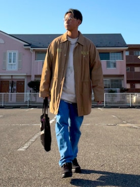 「NIKE(ナイキ)のアイテム(トレンチコート)」を使った、nobutanchinさん(メンズ・173cm)の春コーディネート