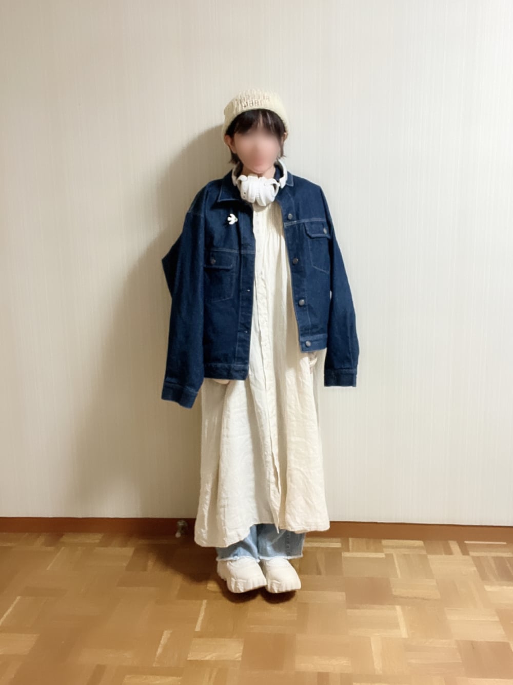 𝚝𝚎𝚝𝚘さんの「【消臭効果】ロゴ刺繍ニット帽（Samansa Mos2）」を使ったコーディネートの1枚目の写真