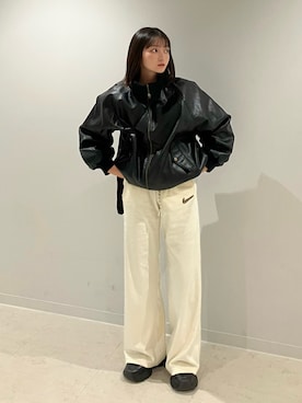 「NIKE(ナイキ)のアイテム(パンツ)」を使った、maiさん(レディース・153cm)の冬コーディネート