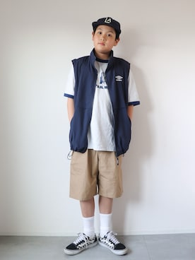 「VANS(バンズ)のアイテム(スニーカー)」を使った、KISA / SANAさん(キッズ・154cm)の春コーディネート